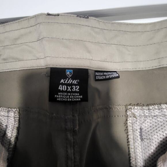 Kuhl Renegade Convertible Stealth Pants Mens Sz 40X32 Khaki Outdoor Hiking Cargo - Picture 5 of 8